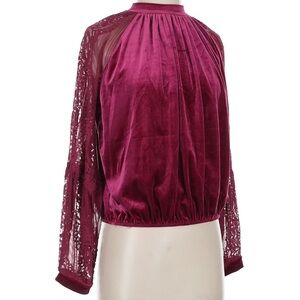 Free People Burgundy Velvet Blouse